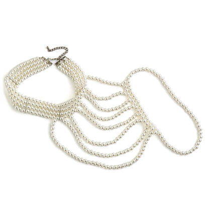 Glam Pearl Body Chain Necklace