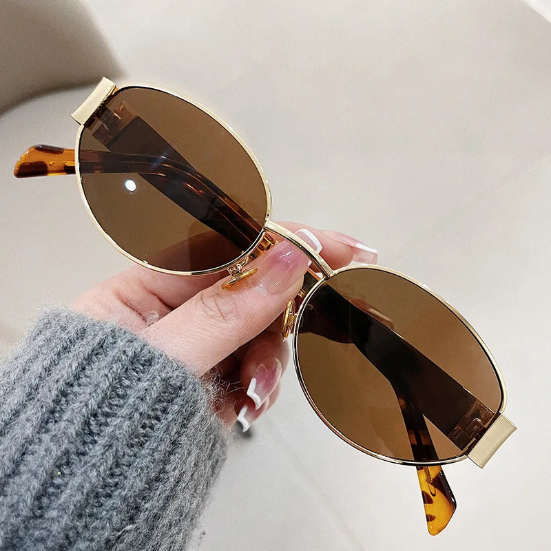 Chic Oval Metal Sunglasses