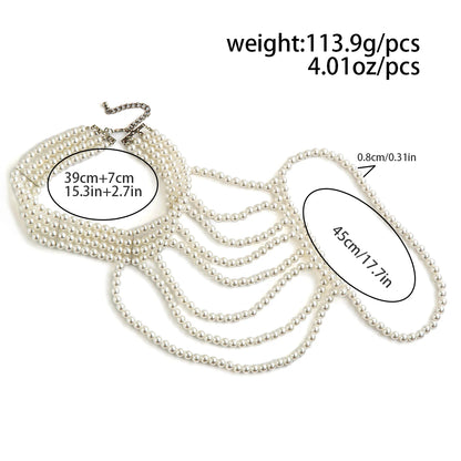 Glam Pearl Body Chain Necklace