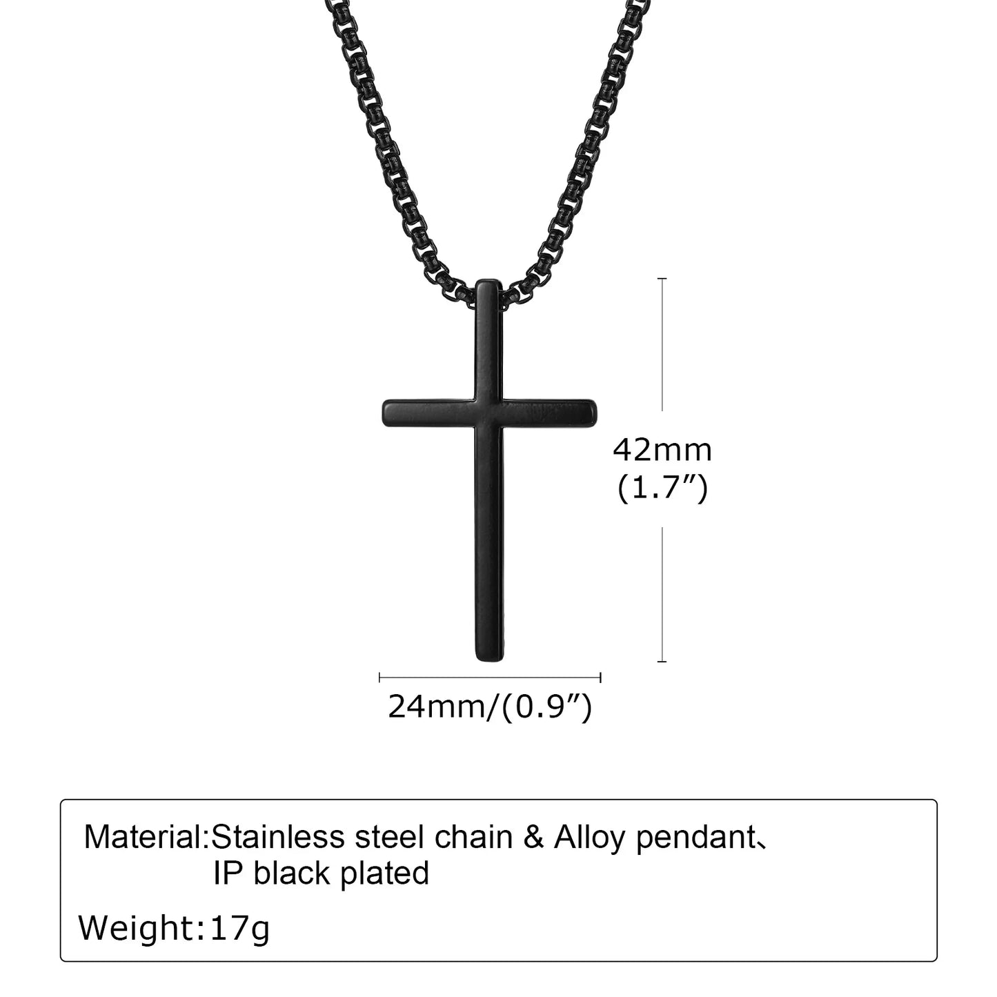 Stainless Steel Cross Pendant Necklace