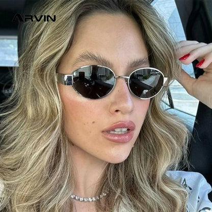 Chic Oval Metal Sunglasses