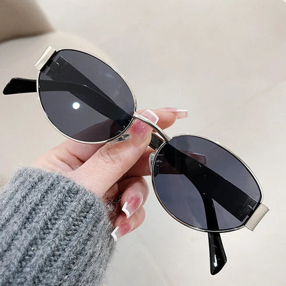 Chic Oval Metal Sunglasses