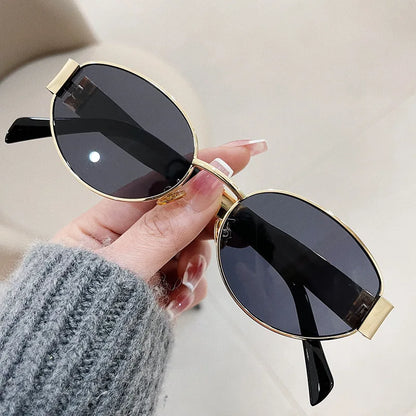 Chic Oval Metal Sunglasses