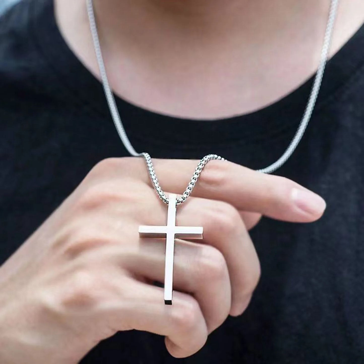 Stainless Steel Cross Pendant Necklace