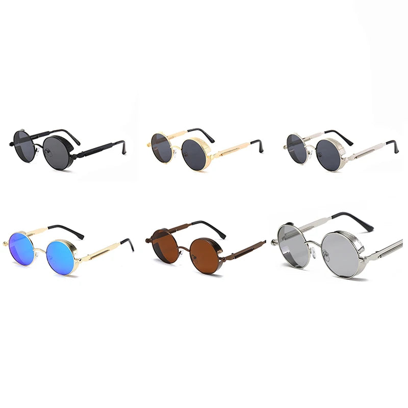 Steampunk Metal Round Sunglasses