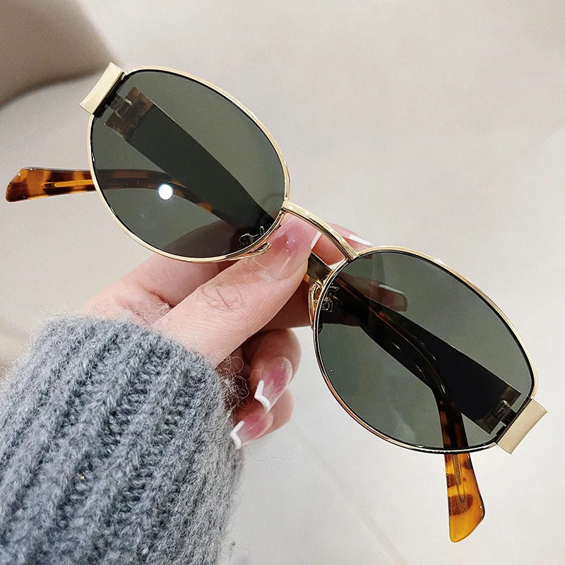 Chic Oval Metal Sunglasses