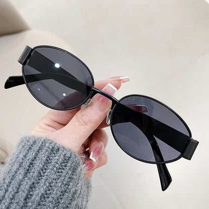 Chic Oval Metal Sunglasses