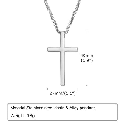 Stainless Steel Cross Pendant Necklace